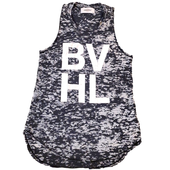 Soulcycle Women's Black Acid Wash BVHL Sleeveless Activewear Tank Top‎ Small - Picture 1 of 7